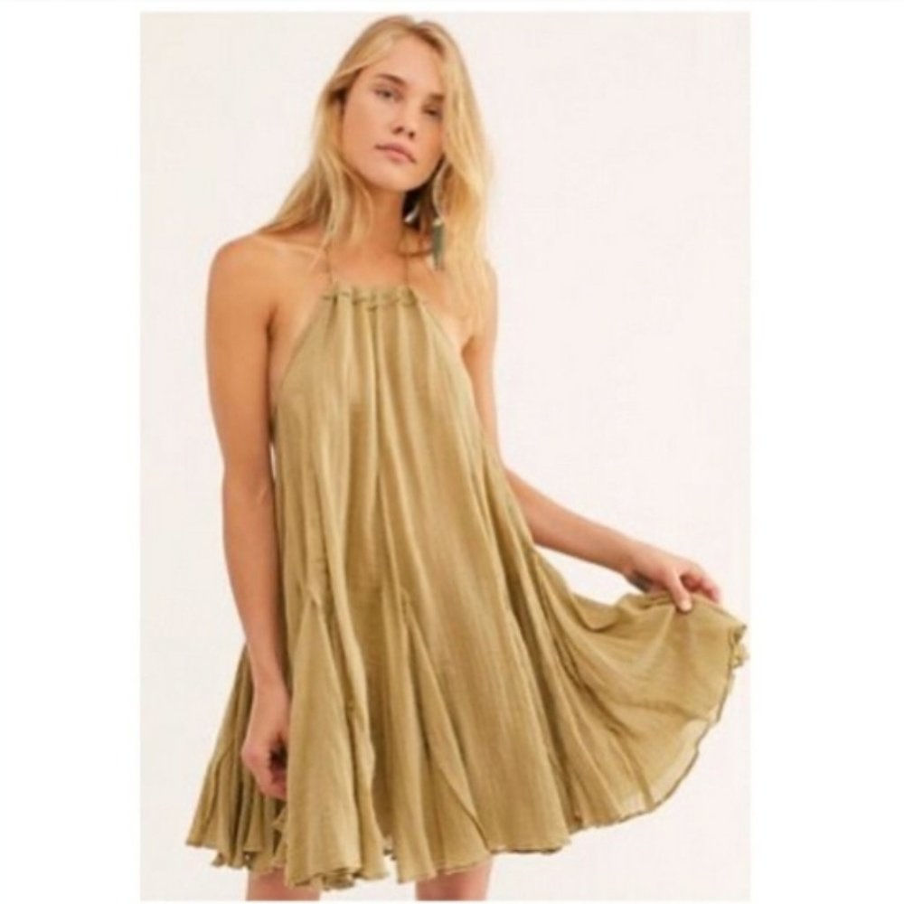 Free People Catching Rays Mini Dress Tunic Gauze - Picture 3 of 10